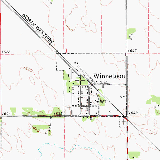 Topographic Map of Winnetoon Park, NE