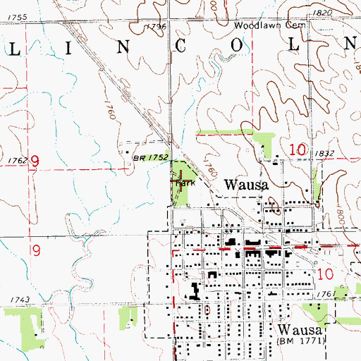 Topographic Map of Gladstone Park, NE