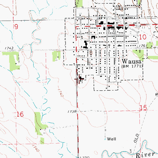 Topographic Map of Wausa Nursing Center, NE