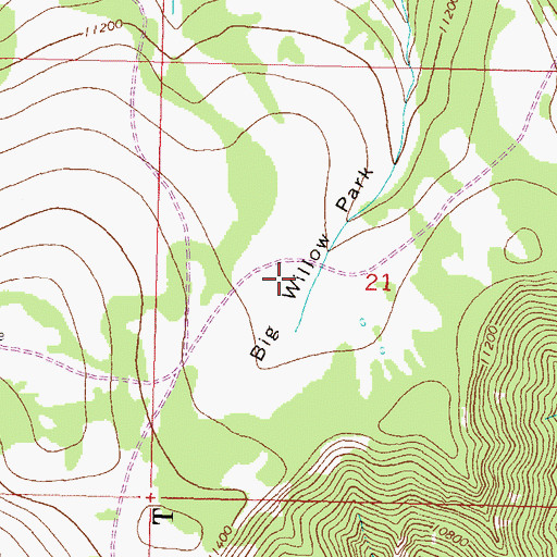 Topographic Map of Big Willow Park, CO