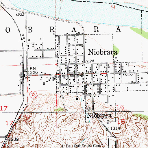 Topographic Map of Ponca Tribe of Nebraska Health and Wellness Center, NE