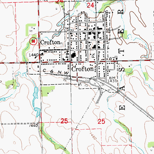 Topographic Map of Crofton (historical), NE