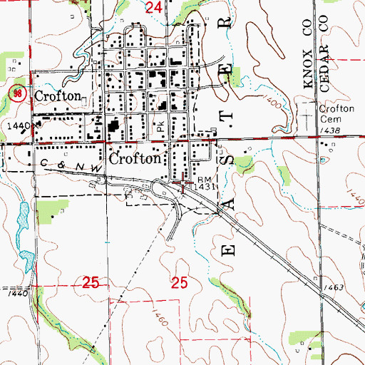 Topographic Map of Crofton Elevator Incorporated Elevator, NE