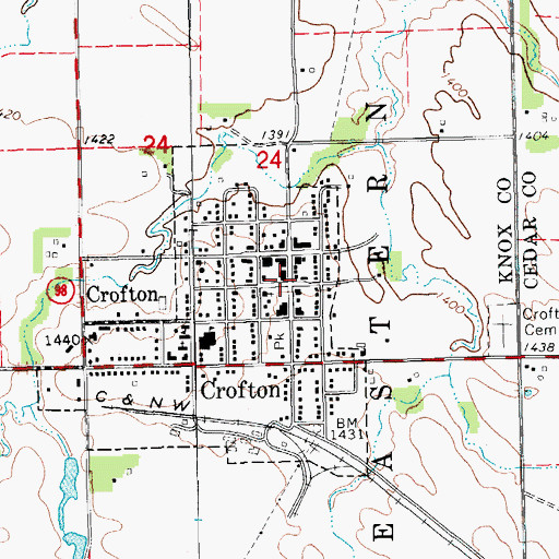Topographic Map of Crofton Post Office, NE