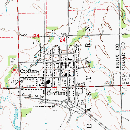 Topographic Map of Eastern Township Library, NE