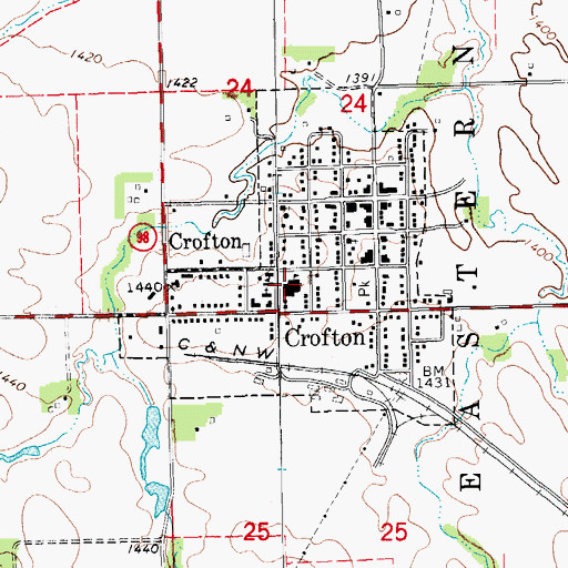 Topographic Map of Crofton Community Schools, NE