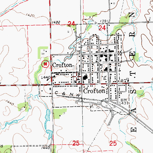 Topographic Map of Saint Rose of Lima Elementary School, NE