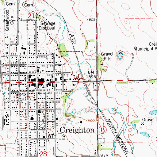 Topographic Map of Morrill Grain Company Incorporated Elevator, NE