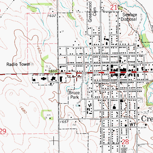 Topographic Map of Creighton Family Dentistry, NE