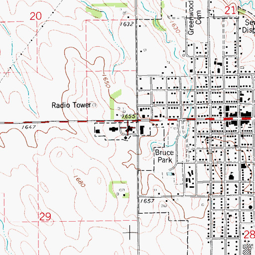 Topographic Map of Creighton Avera Hospital, NE