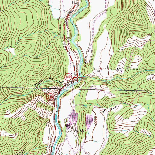 Topographic Map of Devils Creek, CO