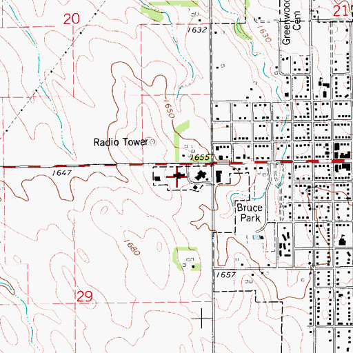 Topographic Map of Creighton Care Center, NE