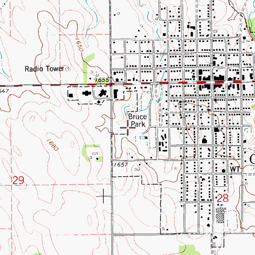 Topographic Map of Greg Paesi Memorial Field, NE