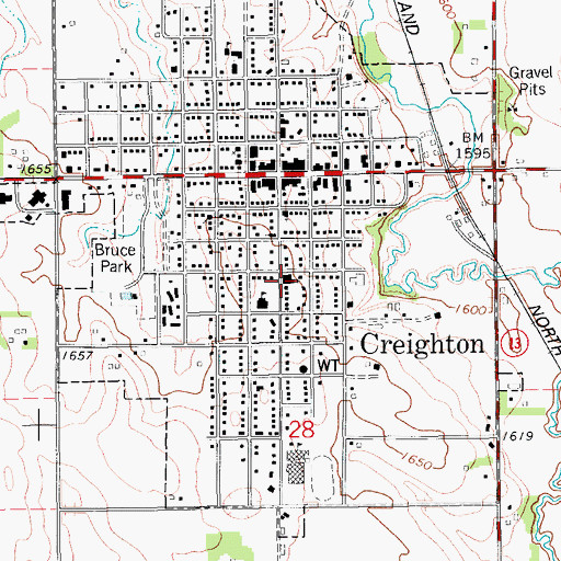 Topographic Map of Zion Lutheran Church, NE