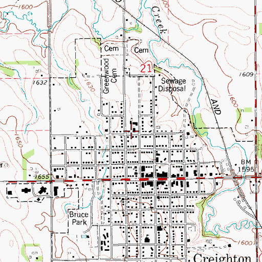 Topographic Map of Saint Ludgers Catholic Church, NE