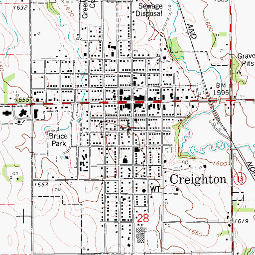 Topographic Map of Congregational Baptist Church, NE