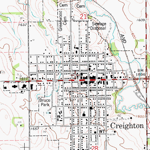 Topographic Map of United Methodist Church, NE