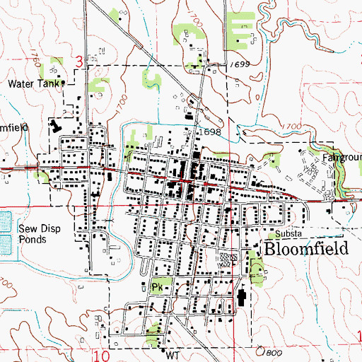 Topographic Map of M G Waldbaum Company Elevator, NE
