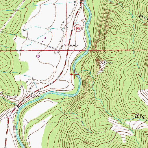 Topographic Map of Big Buck Creek, CO