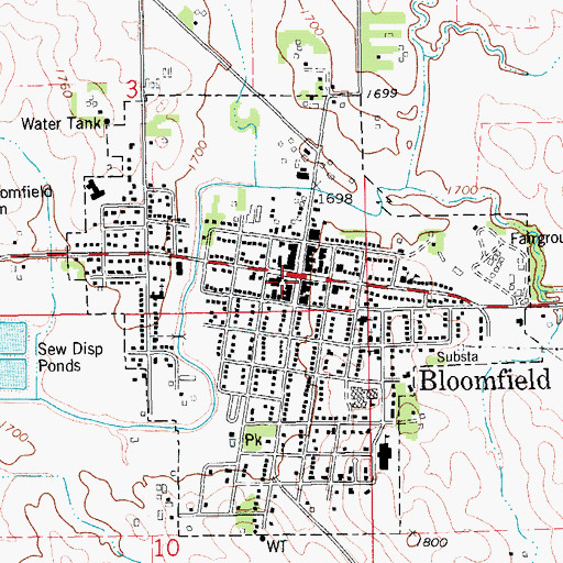Topographic Map of Bloomfield Police Department, NE