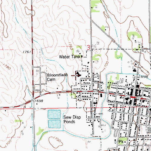 Topographic Map of Bloomfield Good Samaritan Center, NE