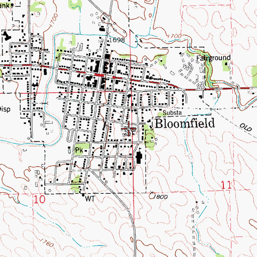 Topographic Map of Bloomfield Junior - Senior High School, NE