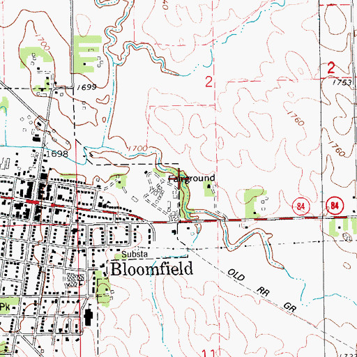 Topographic Map of Bloomfield Fair Grounds, NE