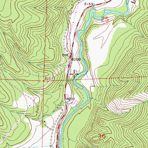 Topographic Map of Campbell Creek, CO