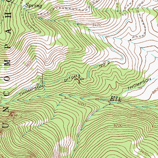 Topographic Map of Thompson Ditch Number 2, CO