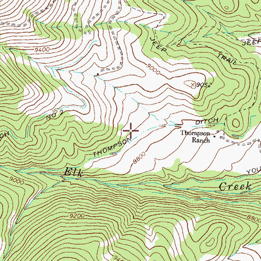 Topographic Map of Thompson Ditch, CO