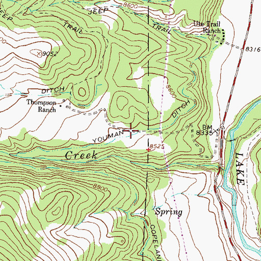 Topographic Map of Youman Ditch, CO