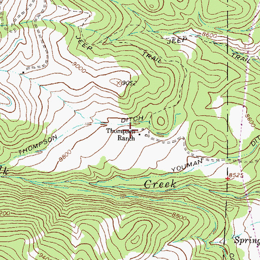 Topographic Map of Thompson Ranch, CO