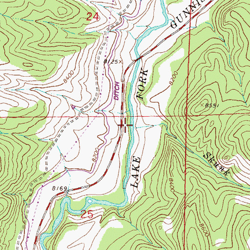 Topographic Map of Skunk Creek, CO