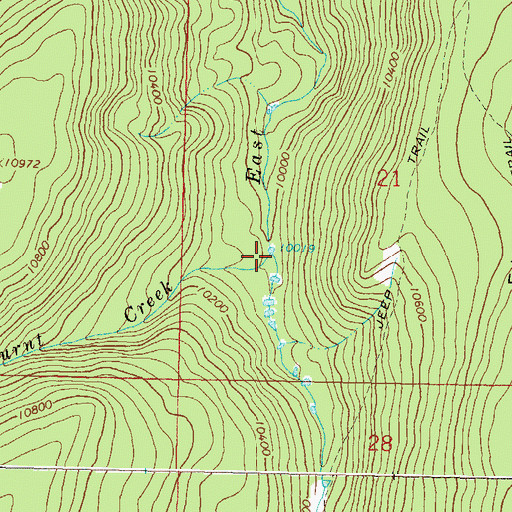 Topographic Map of Burnt Creek, CO