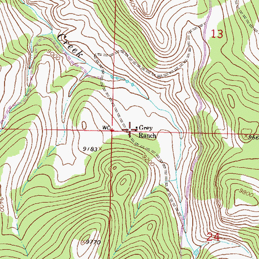 Topographic Map of Grey Ranch, CO