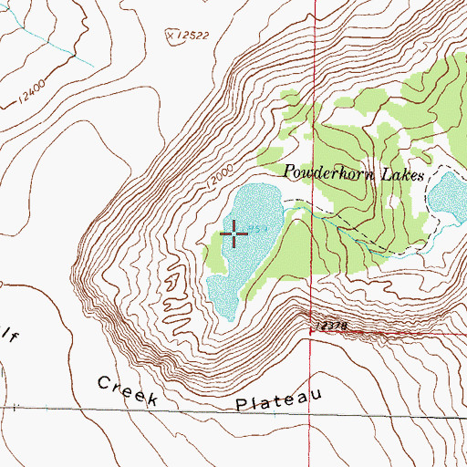 Topographic Map of Powderhorn Lakes, CO