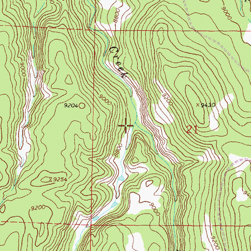Topographic Map of East Fork Powderhorn Creek, CO