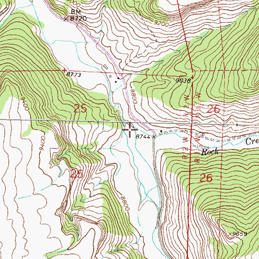 Topographic Map of Rock Creek, CO