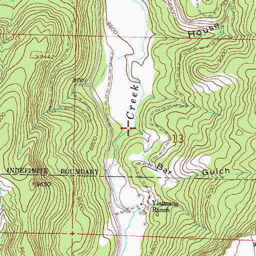 Topographic Map of Bar Gulch, CO