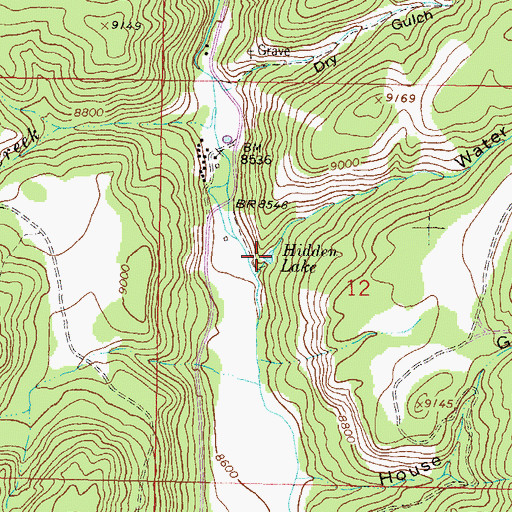 Topographic Map of Hidden Lake, CO
