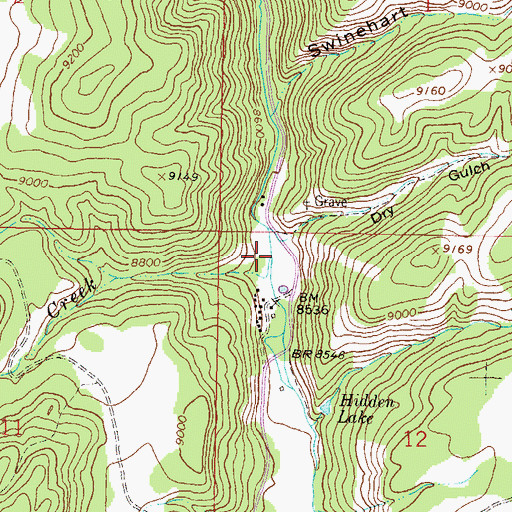 Topographic Map of Crystal Creek, CO