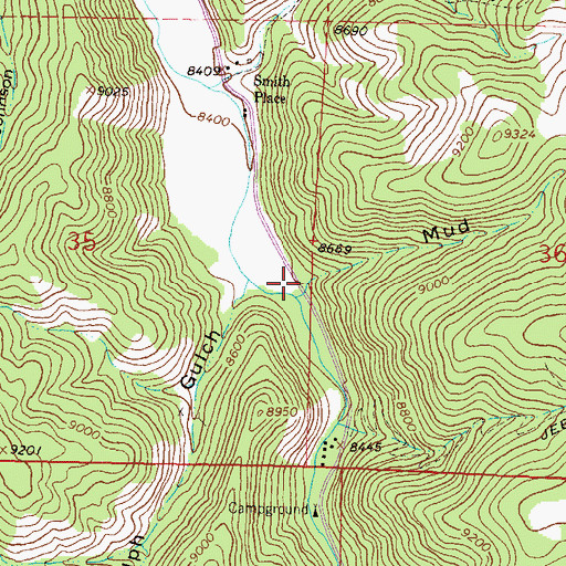 Topographic Map of Mud Gulch, CO