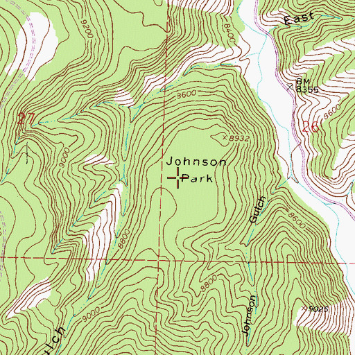 Topographic Map of Johnson Park, CO
