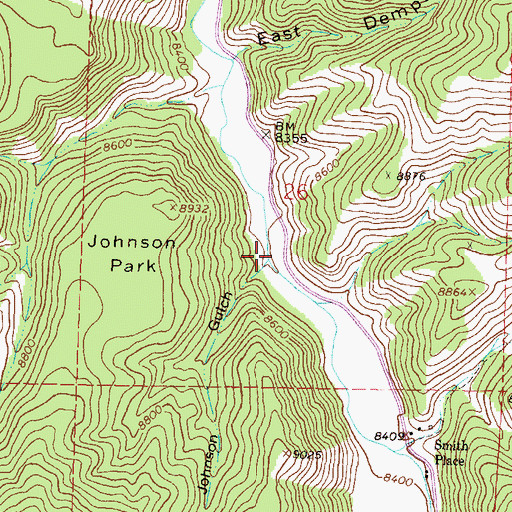 Topographic Map of Johnson Gulch, CO
