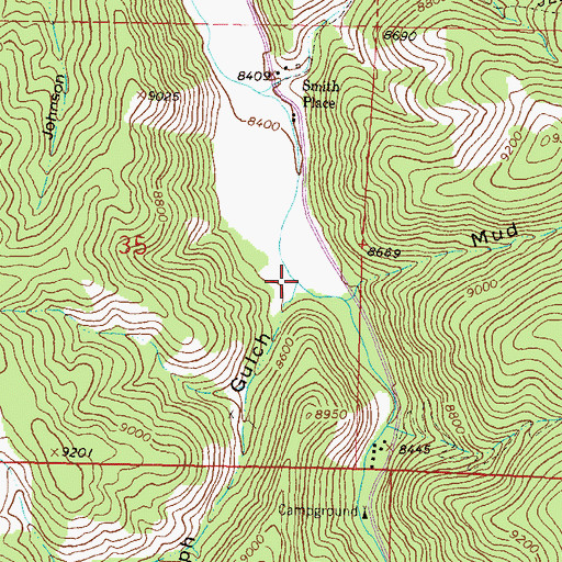 Topographic Map of Rudolph Gulch, CO