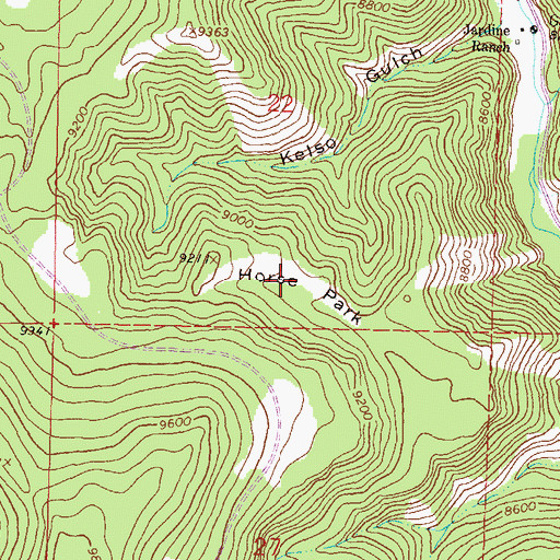 Topographic Map of Horse Park, CO
