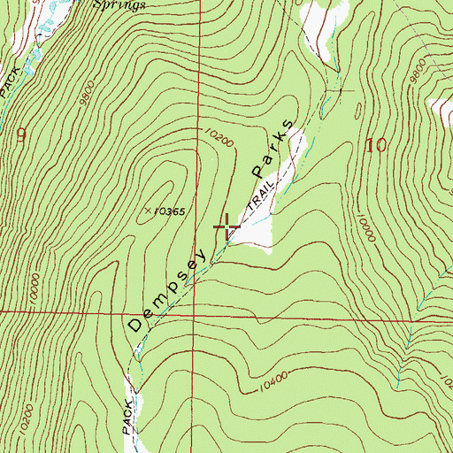 Topographic Map of Dempsey Parks, CO