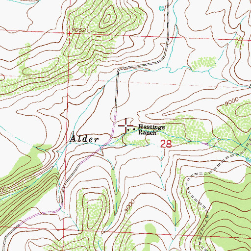 Topographic Map of Hastings Ranch, CO