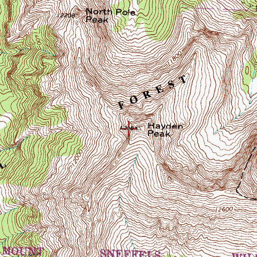 Topographic Map of Hayden Peak, CO