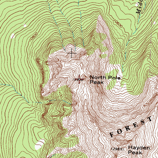 Topographic Map of North Pole Peak, CO